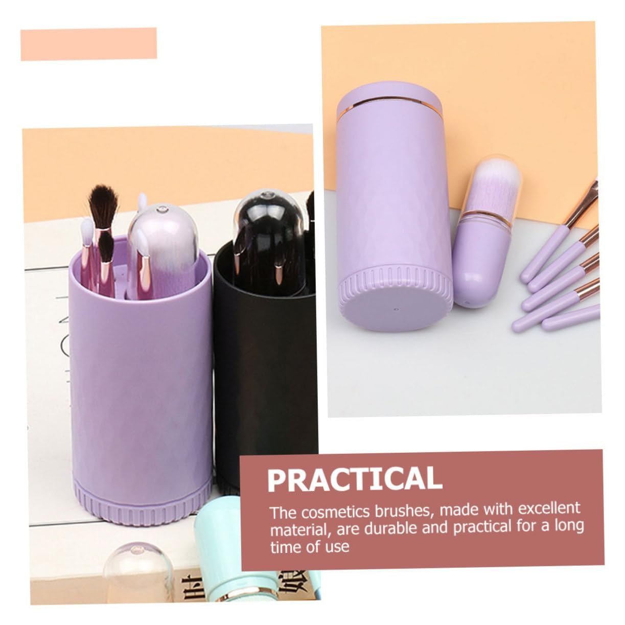 1Set Travel Makeup Brush with Handles Professional Face Applicator for Makeup Enthusiasts and Artists Compact and Adorable Design for Women