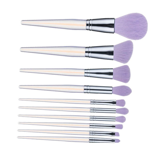 10Pcs Makeup Brushes Set Eye Face Brush Kit Artificial Fiber Safe Sturdy Lightweight Portable for Beginners