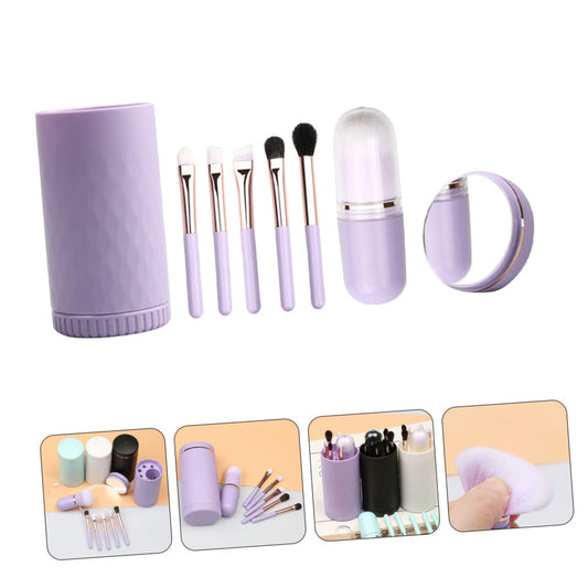 1Set Travel Makeup Brush with Handles Professional Face Applicator for Makeup Enthusiasts and Artists Compact and Adorable Design for Women